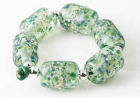 Mossy Lampwork Barrel Beads alternative view 1