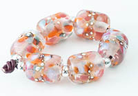 Peachy Lampwork Barrel Beads alternative view 1