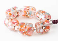 Peachy Lampwork Barrel Beads alternative view 2