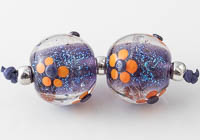 Dichroic Lampwork Flowery Beads
