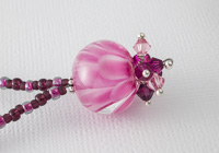 Pink Dahlia Lampwork Pendant Necklace alternative view 1
