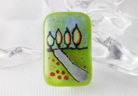 Hand Painted Glass Fused Brooch
