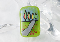 Hand Painted Glass Fused Brooch