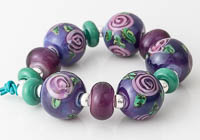 Purple Rose Lampwork Beads alternative view 1