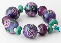 Purple Rose Lampwork Beads alternative view 2