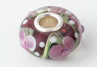 Silver Cored Flowery Lampwork Charm Bead alternative view 2