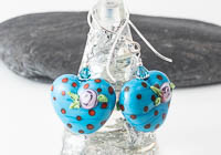 Blue Heart Lampwork Earrings alternative view 1