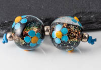 Dichroic Lampwork Flowery Beads