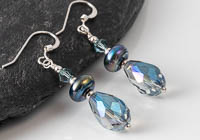 Sparkly Blue Silver Earrings