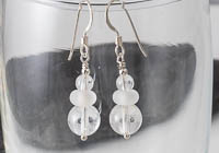 "Ice Quartz" Lampwork Earrings