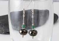 Metallic Green Lampwork Earrings alternative view 1