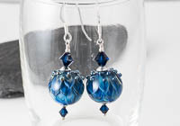 Blue Dahlia Lampwork Earrings alternative view 1