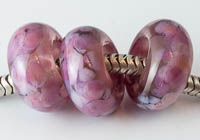 Pink Lampwork Charm Beads