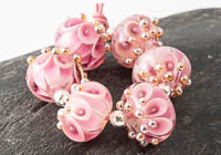 Lampwork Dahlia Bead Set