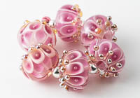 Lampwork Dahlia Bead Set