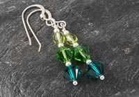 Green Sterling Silver Earrings