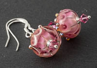 Pink and Gold Lampwork Earrings` alternative view 1