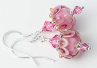 Pink and Gold Lampwork Earrings` alternative view 2