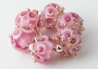 Lampwork Dahlia Bead Set