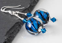 Blue Twisty Lampwork Earrings