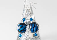 Blue Twisty Lampwork Earrings alternative view 1