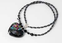 Black Lampwork Necklace "Ursula" alternative view 1