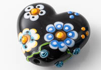 Lampwork Flowery Heart Bead