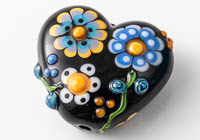 Lampwork Flowery Heart Bead alternative view 1