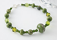 Olive Green Lampwork Bracelet